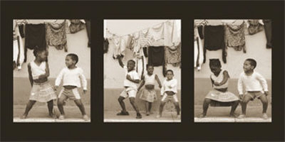 Children Dancing Triptych by Nelson Figueredo Pricing Limited Edition Print image