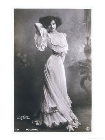Polaire French Music Hall Entertainer In An Elegant White Dress by Paul Boyer Pricing Limited Edition Print image