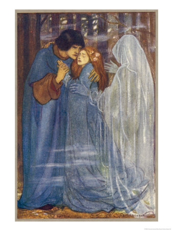 The Ghost Of A Dead Lover Draws The Bride Away From Her Bridegroom by Florence Harrison Pricing Limited Edition Print image