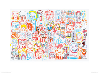 Chump And Chumpette by Jon Burgerman Pricing Limited Edition Print image
