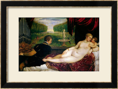 Venus With An Organist And Cupid, Circa 1540-50 by Titian (Tiziano Vecelli) Pricing Limited Edition Print image