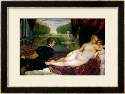Venus With An Organist And Cupid, Circa 1540-50 by Titian (Tiziano Vecelli) Pricing Limited Edition Print image