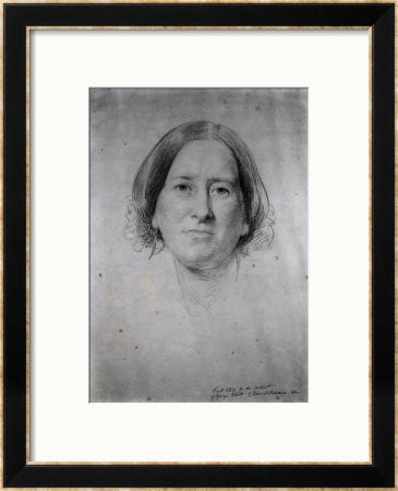 First Study For The Portrait Of George Eliot 1860 by Samuel Laurence Pricing Limited Edition Print image