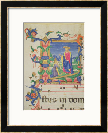 Historiated Initial L Depicting Christ Appearing To Mary Magdalene by Zanobi Di Benedetto Strozzi Pricing Limited Edition Print image