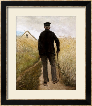 Old Man Walking In A Rye Field by Laurits Andersen Ring Pricing Limited Edition Print image