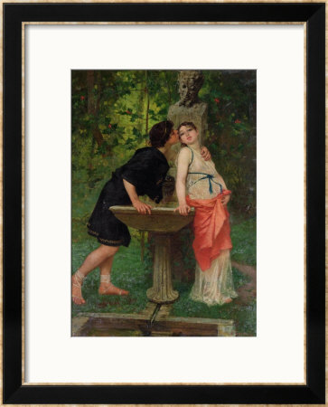 Lovers By A Fountain by Modesto Faustini Pricing Limited Edition Print image