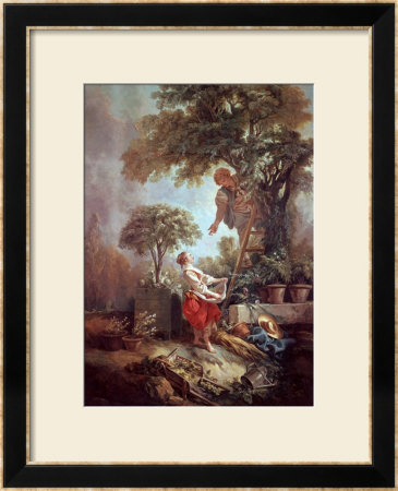 Landscape With Figures Gathering Cherries by Francois Boucher Pricing Limited Edition Print image