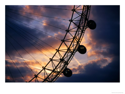 Detail Of London Eye At Sunset, London, United Kingdom by Dennis Johnson Pricing Limited Edition Print image