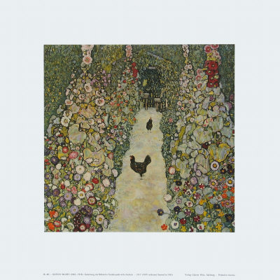 Garden Path With Chickens, 1917 by Gustav Klimt Pricing Limited Edition Print image