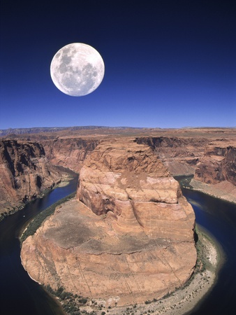 Moon Over Canyon During Daytime by Mark Newman Pricing Limited Edition Print image