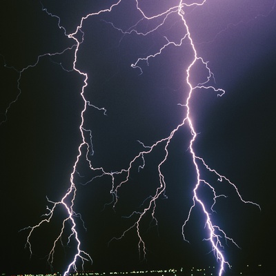 Cloud To Ground Lightning Flash From A Dissipating Thunderstorm, Kansas, Usa by Chuck Doswell Pricing Limited Edition Print image