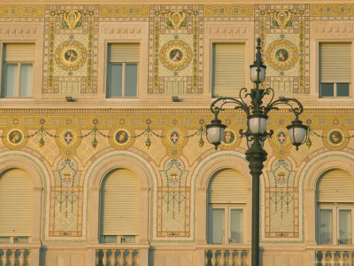 Sunset On The Facade Of The Palazzo Governo, Trieste, Italy by Brigitte Bott Pricing Limited Edition Print image