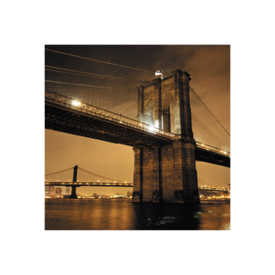 Brooklyn Bridge At Night by Silvia Otte Pricing Limited Edition Print image