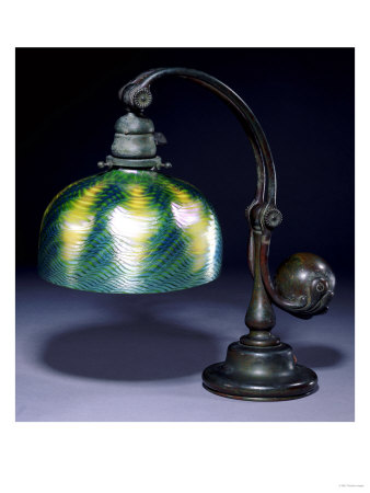 A Favrile Glass And Bronze Counter Balance Lamp, Circa 1900-10 by Nelson And Edith Dawson Pricing Limited Edition Print image