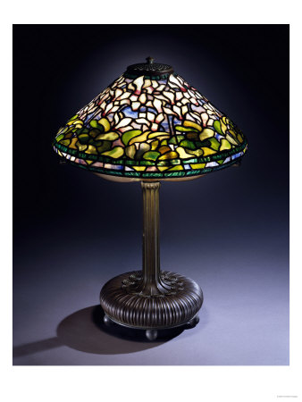 A 'Cyclamen' Leaded Glass And Bronze Table Lamp by Daum Pricing Limited Edition Print image