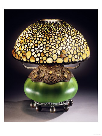 A Rare 'Pebble' Leaded Glass Stone Bronze And Blown Glass Table Lamp by Maurice Bouval Pricing Limited Edition Print image