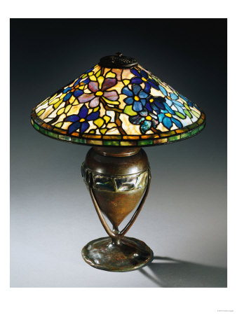 A 'Clematis' Leaded Glass And Bronze Table Lamp by Guiseppe Barovier Pricing Limited Edition Print image
