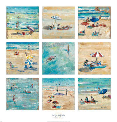A Day At The Beach by Adolf Llovera Pricing Limited Edition Print image