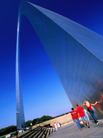 People At Base Of Gateway Arch, St. Louis, Missouri by Eddie Brady Pricing Limited Edition Print image