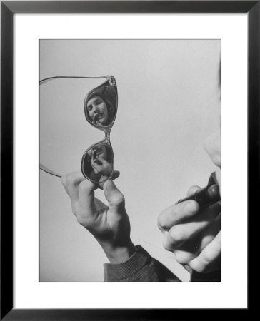 Model Lilly Fernandez Using Sunglasses As A Mirror by Martha Holmes Pricing Limited Edition Print image