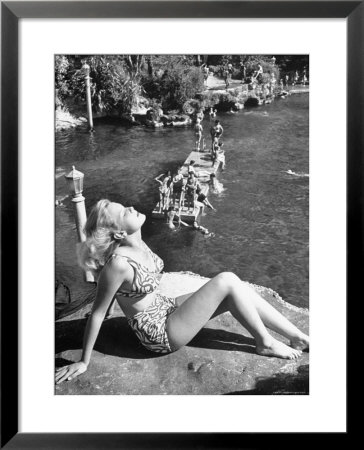 Young Girl Sunbathing At The Venetian Pool by Allan Grant Pricing Limited Edition Print image