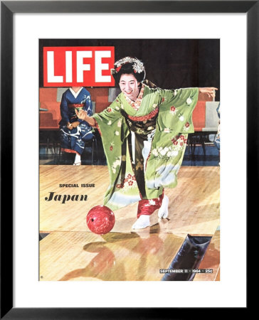Cover Of Life Magazine Date 09-11-1964 With Photo Of Woman In Kimono Bowling by Larry Burrows Pricing Limited Edition Print image