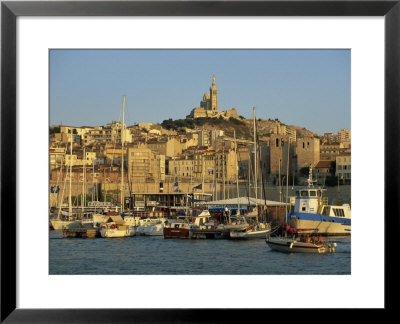 Vieux Port To The Basilica Of Notre Dame De La Garde, Marseille, Provence, France by Tomlinson Ruth Pricing Limited Edition Print image