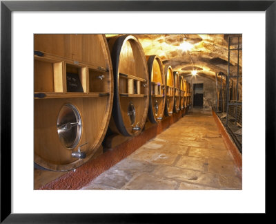 Barrels Of Wine Aging In Cellar, Chateau Vannieres, La Cadiere D'azur by Per Karlsson Pricing Limited Edition Print image
