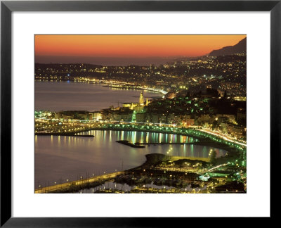 Late Evening View Over Menton, Alpes Maritimes, Provence, France, Mediterranean by Sergio Pitamitz Pricing Limited Edition Print image