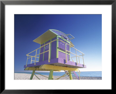 Lifeguard Station At Miami Beach, Miami, Usa by Peter Adams Pricing Limited Edition Print image