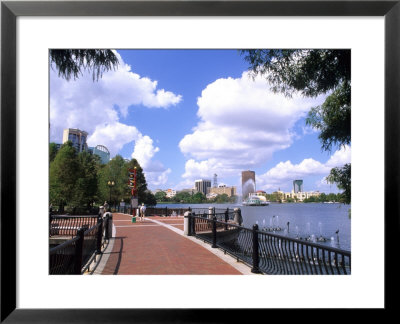 Skyline From Walkway By Lake Eola, Orlando, Florida by Bill Bachmann Pricing Limited Edition Print image