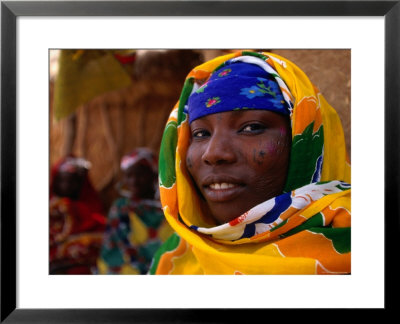 Woman In Traditional Dress With Tribal Face Markings, Niger by Oliver Strewe Pricing Limited Edition Print image