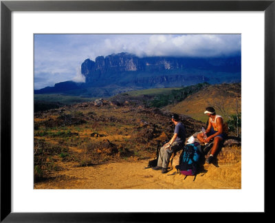 Hikers Taking Break On Hike To Top Of Roraima, In Background, Roraima, Bolivar, Venezuela by Krzysztof Dydynski Pricing Limited Edition Print image