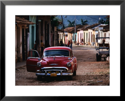 Classic American Car On Cobbled Street by Tim Hughes Pricing Limited Edition Print image