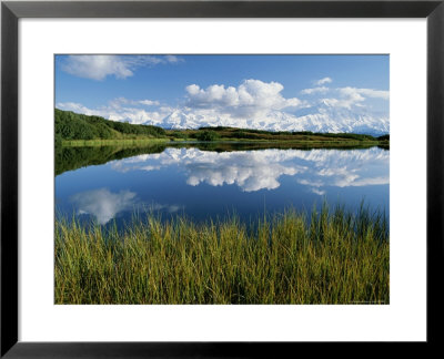 Mount Mckinley And Clouds Are Mirrored In Reflection Pond by Rich Reid Pricing Limited Edition Print image