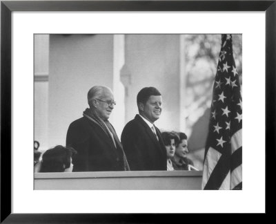 President John F. Kennedy Stands At His Inauguration Ceremonies With His Father Joseph P. Kennedy by Joe Scherschel Pricing Limited Edition Print image