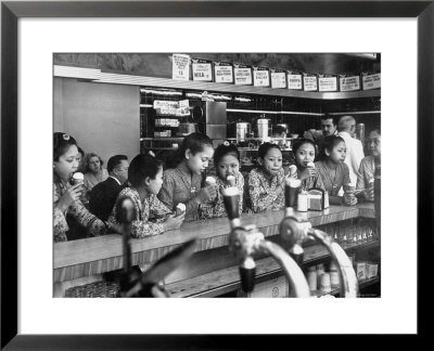 New Delight For The Balinese Dancing Girls In America Is Ice Cream by Gordon Parks Pricing Limited Edition Print image