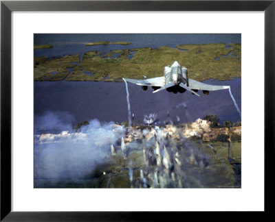 American F-4C Phantom Jet Streaming Contrails After Bombing Viet Cong Stronghold During Vietnam War by Larry Burrows Pricing Limited Edition Print image