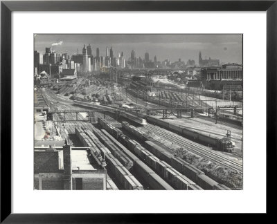 Aerial View Overlooking Network Of Tracks For 20 Major Railroads Converging On Union Station by Andreas Feininger Pricing Limited Edition Print image