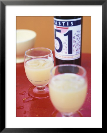 Two Glasses Of Pastis, Bottle Of Pastis Behind by Peter Medilek Pricing Limited Edition Print image