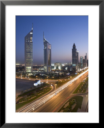 Sheikh Zayad Road And The Emirates Towers, Dubai, United Arab Emirates by Gavin Hellier Pricing Limited Edition Print image