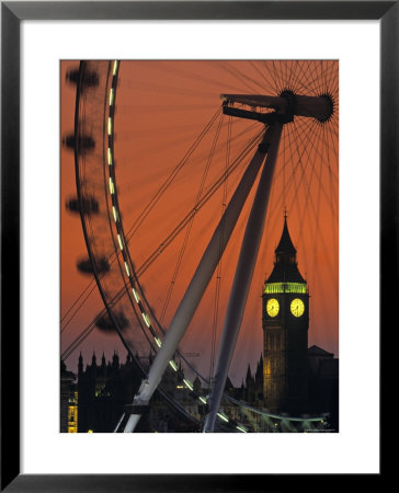 Millennium Wheel And Big Ben, London, England by Doug Pearson Pricing Limited Edition Print image