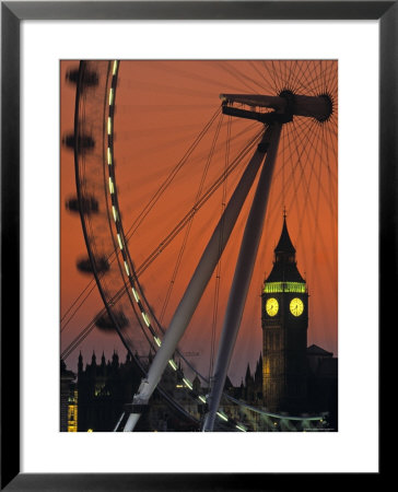 Millennium Wheel And Big Ben, London, England by Doug Pearson Pricing Limited Edition Print image