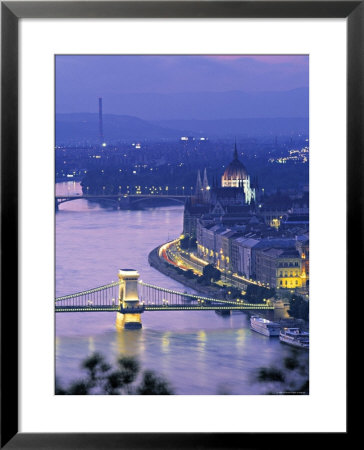 Chain Bridge And Danude, Budapest, Hungary by Jon Arnold Pricing Limited Edition Print image