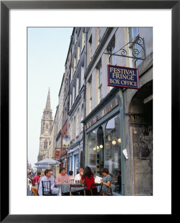 Cafe During Edinburgh Festival, Royal Mile, Edinburgh, Scotland, United Kingdom by Julia Bayne Pricing Limited Edition Print image