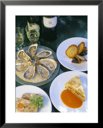 Bouzigues Oysters, Crespeou, Cochon Terrine, Chez Philippe by Bruno Barbier Pricing Limited Edition Print image