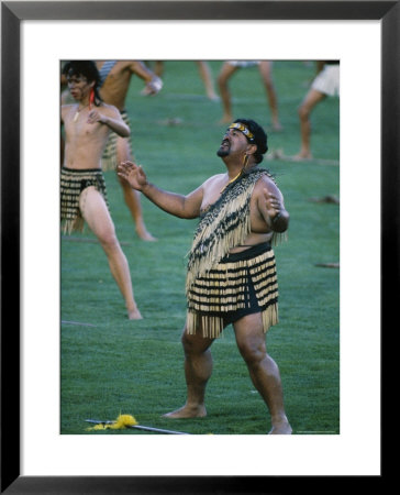 Maoris Perform Traditional Action Songs, Auckland, North Island, New Zealand by Julia Thorne Pricing Limited Edition Print image