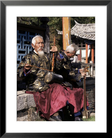 The Naxi Orchestra Pracisting By The Black Dragon Pool, Lijiang, Yunnan Province, China by Doug Traverso Pricing Limited Edition Print image
