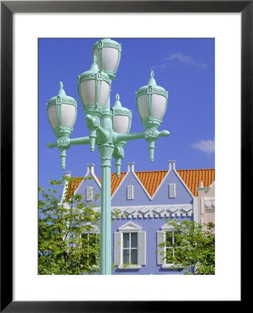 Typical Pastel Shades On Mock Dutch Architecture, Aruba, Dutch Antilles, Caribbean, West Indies by Ken Gillham Pricing Limited Edition Print image