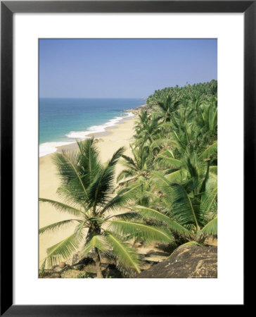 Coconut Palms And Beach, Kovalam, Kerala State, India, Asia by Gavin Hellier Pricing Limited Edition Print image